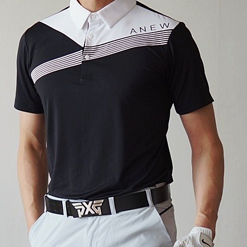 ANEW 사선절개 라인 카라티셔츠 195