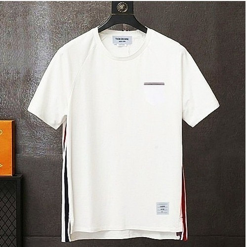 THOM BROWNE 옆밴딩 포켓 티셔츠