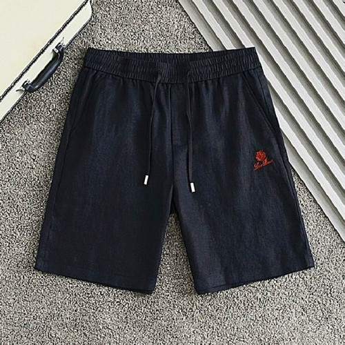 로로피*나 Loro Piana 레터링 자수로고 린넨 하프팬츠