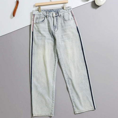 MONCLER 사이드 라인 워싱 데님 진