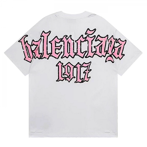 BALENCIAGA 그래피티 크랙 로고 구제워싱 티셔츠