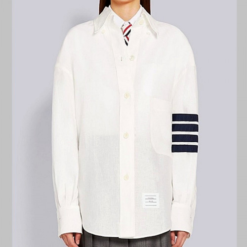톰브*운 THOM BROWNE 4-바 린넨 셔츠 - woman