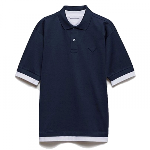 프라다 PRADA  레이어 트라이앵글 숏슬리브 폴로