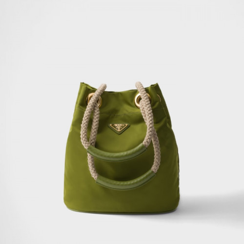 프라다 마리너 스몰 리나일론 버킷 백 - 아이비 그린