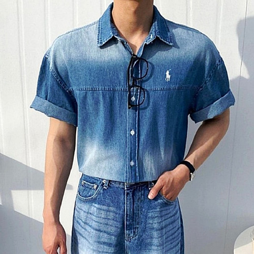 랄프로렌 Polo ralphlauren 데님 워싱 반팔셔츠