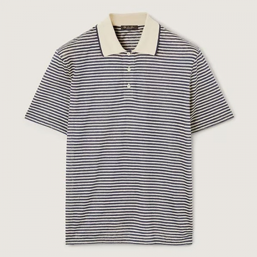 로로피아나 Loro Piana 크레미아 스트라이프 숏슬리브 폴로
