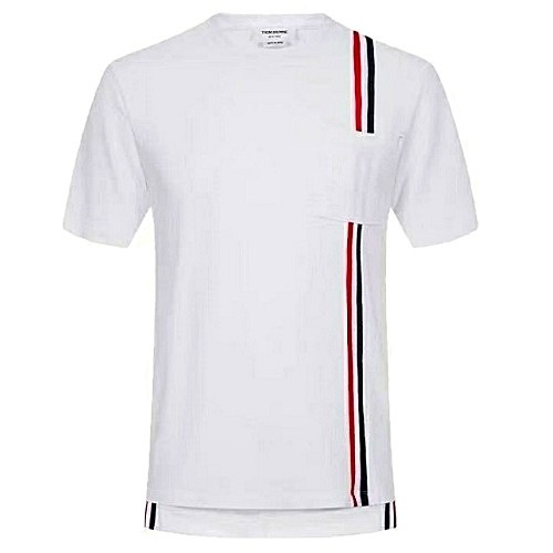 THOM BROWNE 포켓 절개 라인 티셔츠