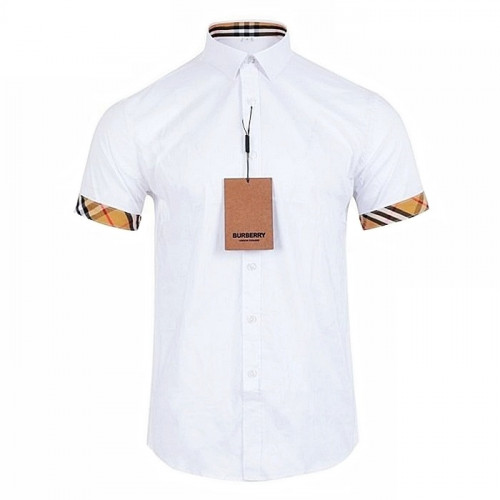 BURBERRY 기마 자수 체크 롤업 셔츠