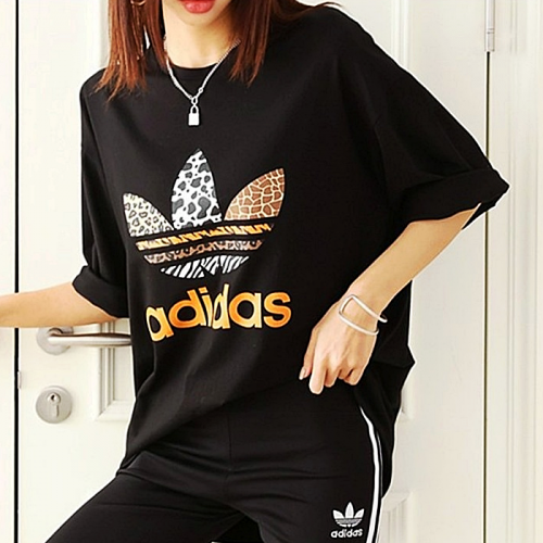 ADIDAS 레오불꽃 오버 티셔츠