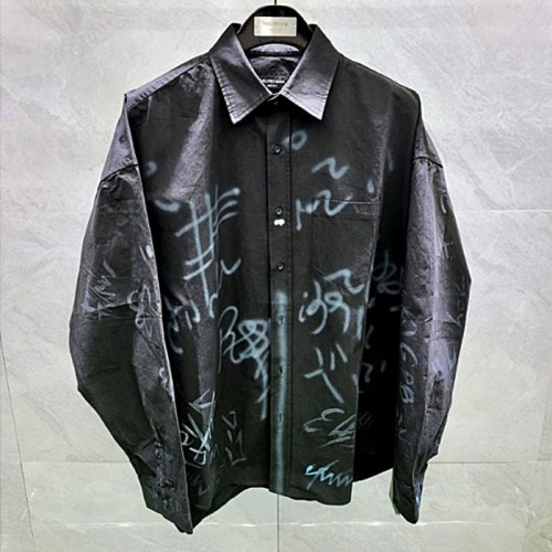 발렌시아가 BALENCIAGA 페인팅 로고 셔츠