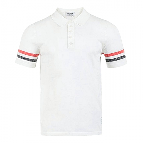 THOM BROWNE 트리밍 텍스처 니트 카라티