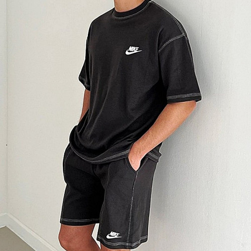 NIKE 스티치 럭비 반팔 버뮤다 셋업 SET