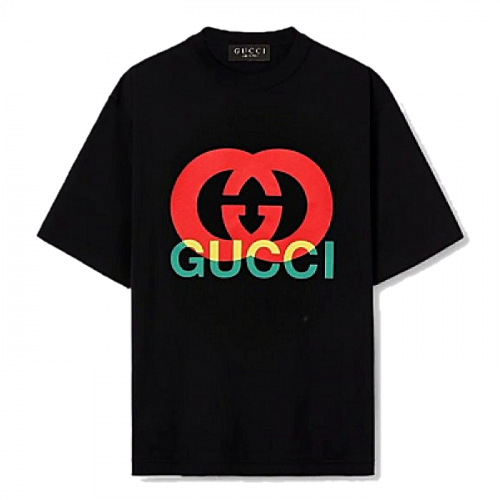 GUCCI 프린트 로고 반팔 티셔츠