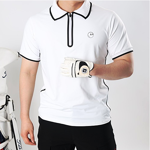 말* 니트카라 반집업 반팔