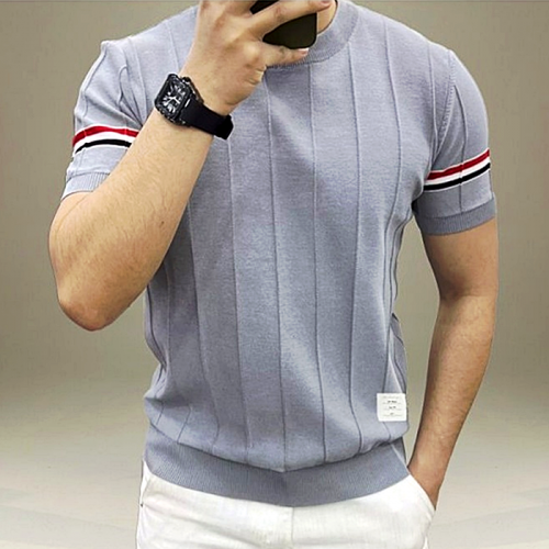 THOM BROWNE 삼선 반팔 라운드