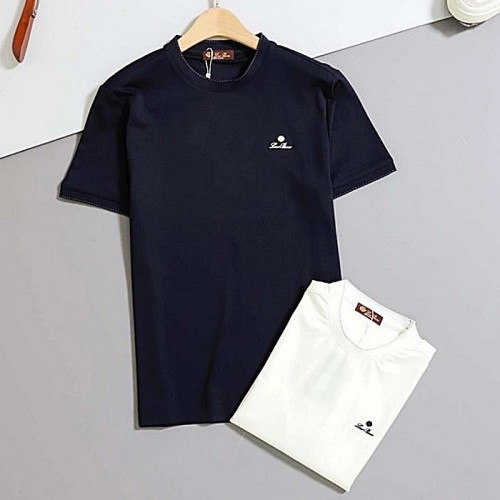 Loro Piana 엠보로고 포인트 반팔 카라티셔츠