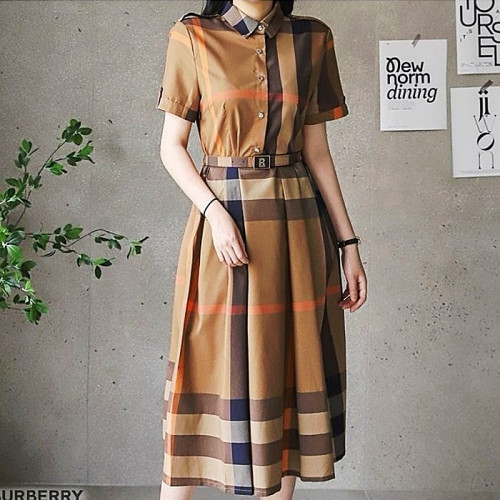 BURBERRY B벨트 체크 원피스