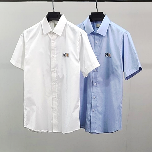 MAISON KITSUNE 더블폭스 옥스포드 반팔 셔츠