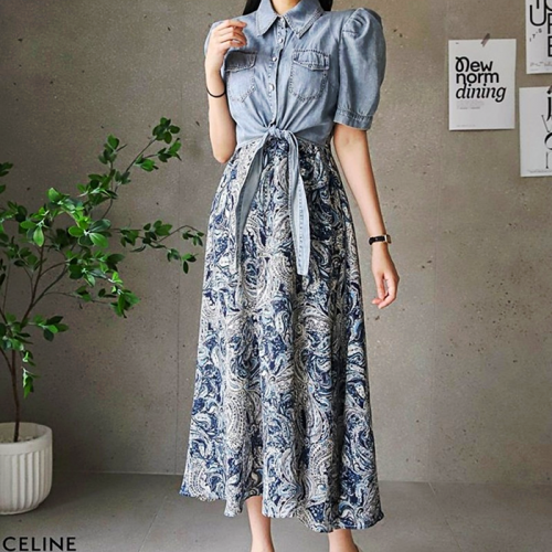 셀*느 CELINE 청 볼레르 원피스