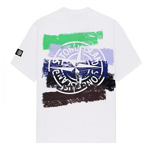 STONE ISLAND 백페인팅 반팔 티셔츠