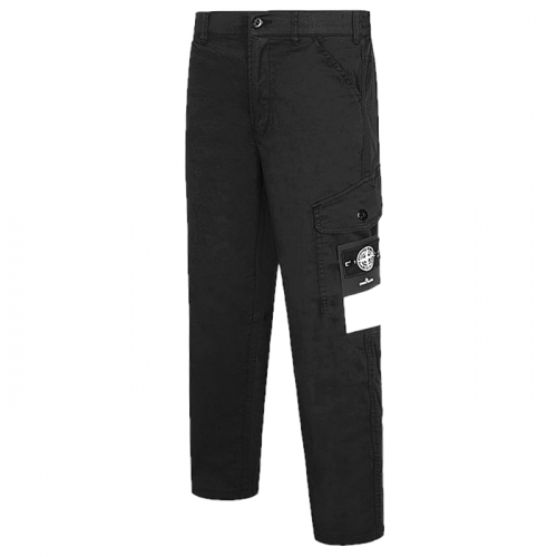 STONE ISLAND 가먼트 다이드 카고 팬츠 화이트 와펜