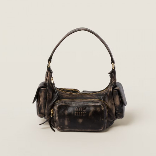 MIU MIU 나파 가죽 포켓 백 - 커피