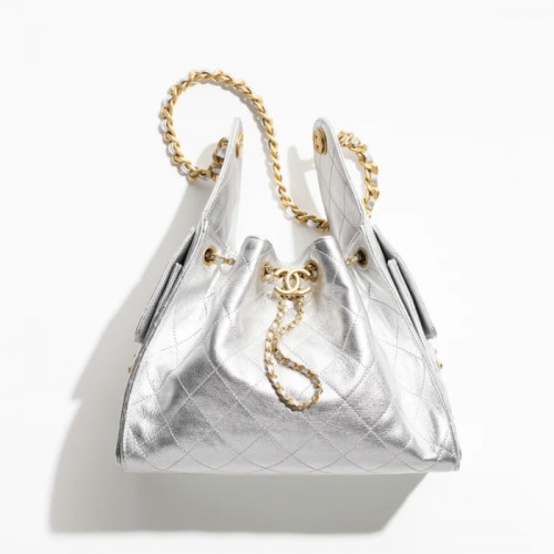 CHANEL 25 스몰 백 - 골드 메탈  실버