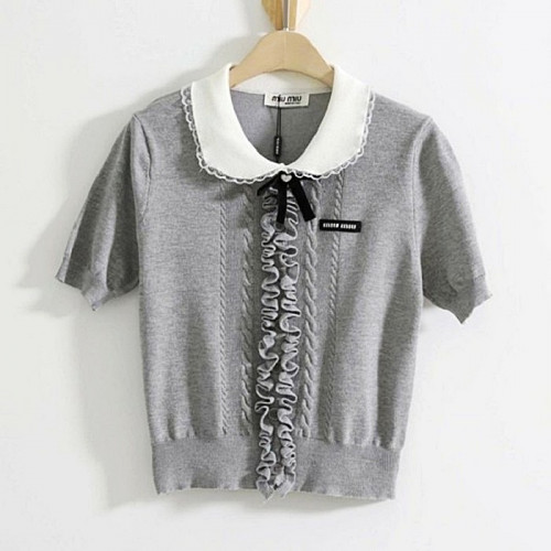 MIUMIU 프릴 포인트 카라 니트