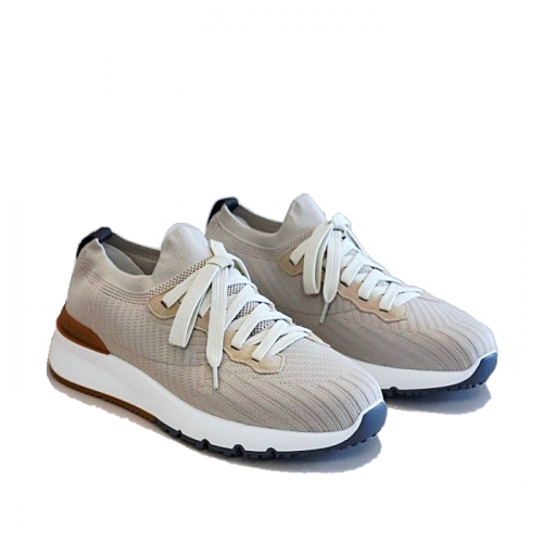 브루넬로 쿠치넬리 BRUNELLO CUCINELLI 니트 로우탑 스니커즈