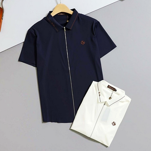 로로피아나 Loro Piana 넥로고 집업 반팔 카라티셔츠