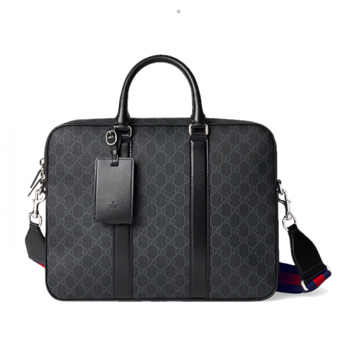 GUCCI GG 블랙 미디엄 브리프케이스