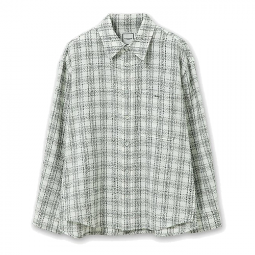 WOOYOUNGMI 화이트 트위드 체크셔츠