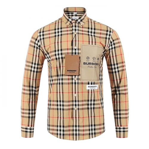 BURBERRY 시그니처 레터링 긴팔 체크 셔츠