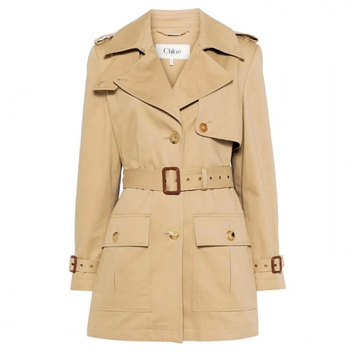끌로에 CHLOE 벨티드 클래식 트렌치 코트