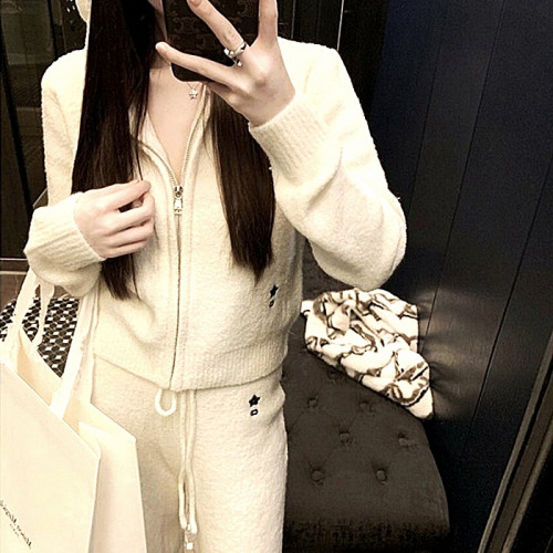 디올 DIOR  별 자수 후드니트 셋업 SET