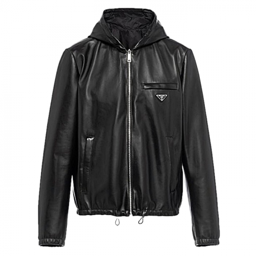 PRADA 후디 레더 자켓