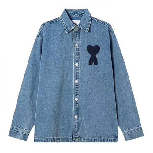 아미 AMI 빅 하트 코튼 셔츠 자켓