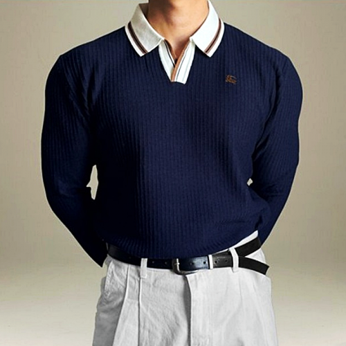 버버리 BURBERRY 한줄 배색카라 롱슬리브