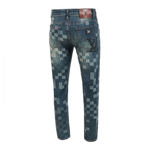 LOUIS VUITTON 멀티 다미 프린트 워싱 슬림진