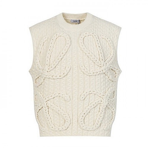 로에베 LOEWE 빅 애너그램 꽈배기 니트 베스트