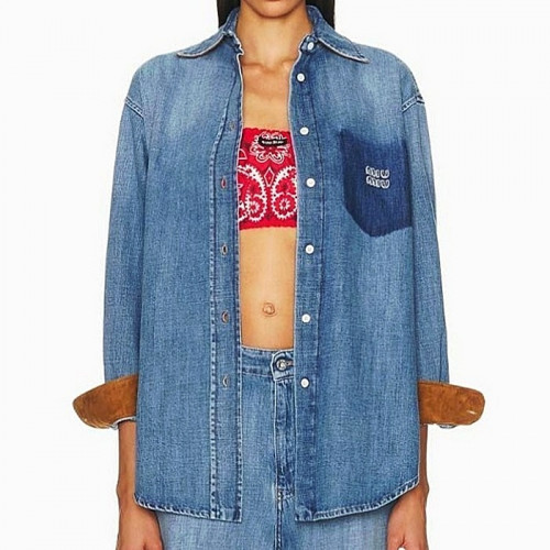 미우미우 MIUMIU 데님 셔츠 블루