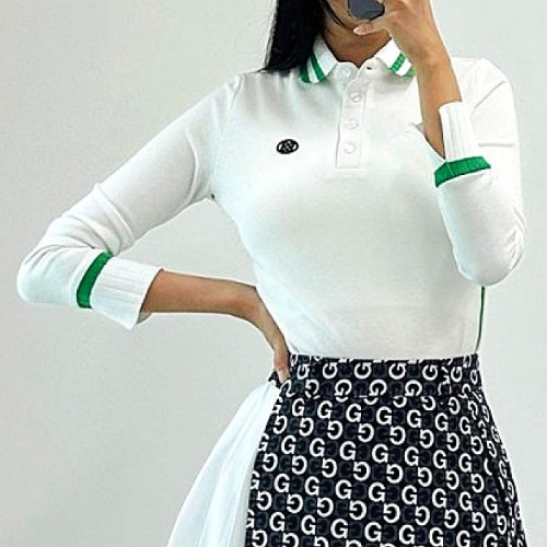 지포어 G/FORE 배색 허리 라인 가슴로고 카라티