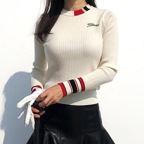 타이틀리*트 시보리 배색 라운드 긴팔