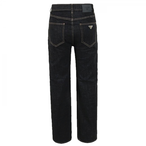 PRADA 흑청 스판 히든밴드 미디엄 테이퍼드핏 데님