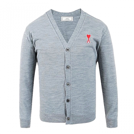 AMI 베이직 브이 니트 가디건