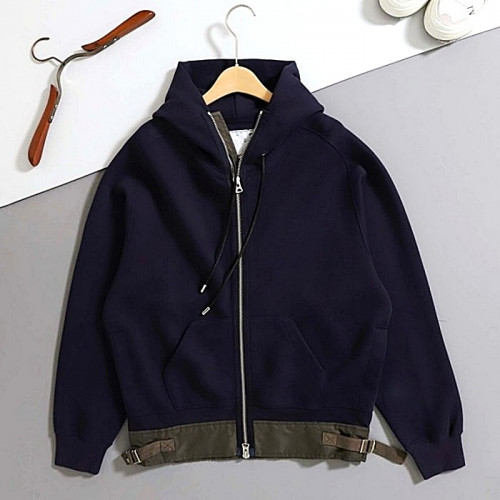 사카이 SACAI 나일론 트윌 & 스폰지 스웨터 후드 집업