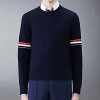 THOM BROWNE 골지 스트라이프패턴 양모 라운드 니트