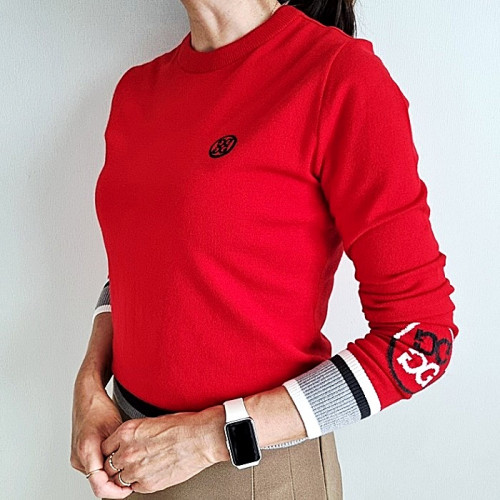 지포어 G/FORE 라운드 소매 쟈가드 니트