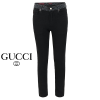 GUCCI 레터링 로고 자가드 블랙 슬림 일자진