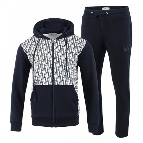 DIOR 배색 전판 나염 후드집업 트레이닝 셋트